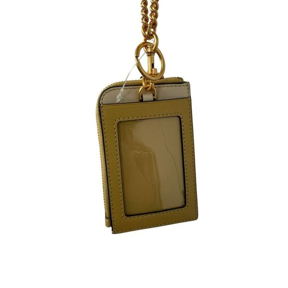 NWT Tory Burch Robinson Colorblock Lanyard Card Holder Beeswax Women's One Size - Picture 4 of 8